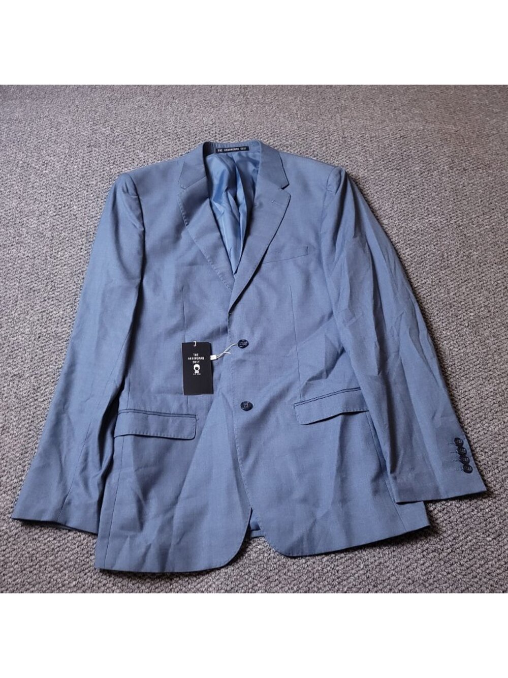The Groomsman Suit Blazer Mens 42XL Slim Fit Light Blue Jacket Supply